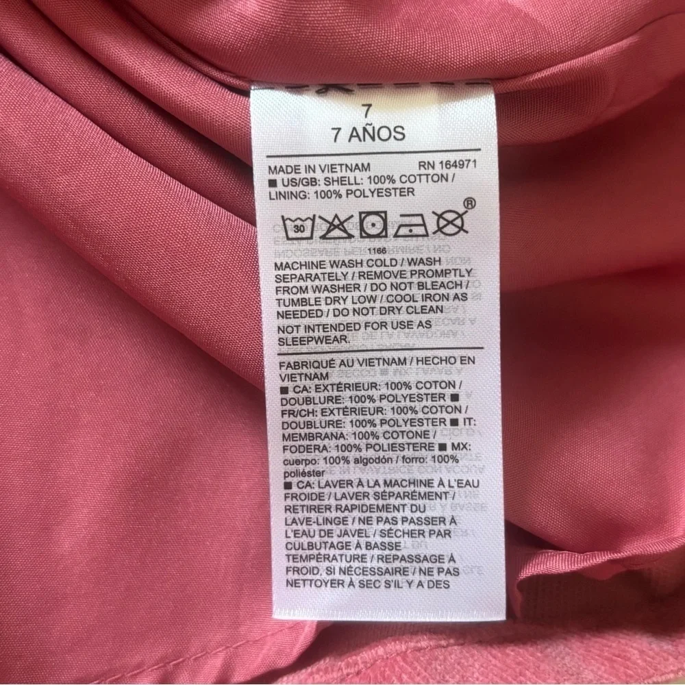 NWT Janie and Jack Mauvewood Corduroy Jumper Dress Girls Size 7 100% Cotton